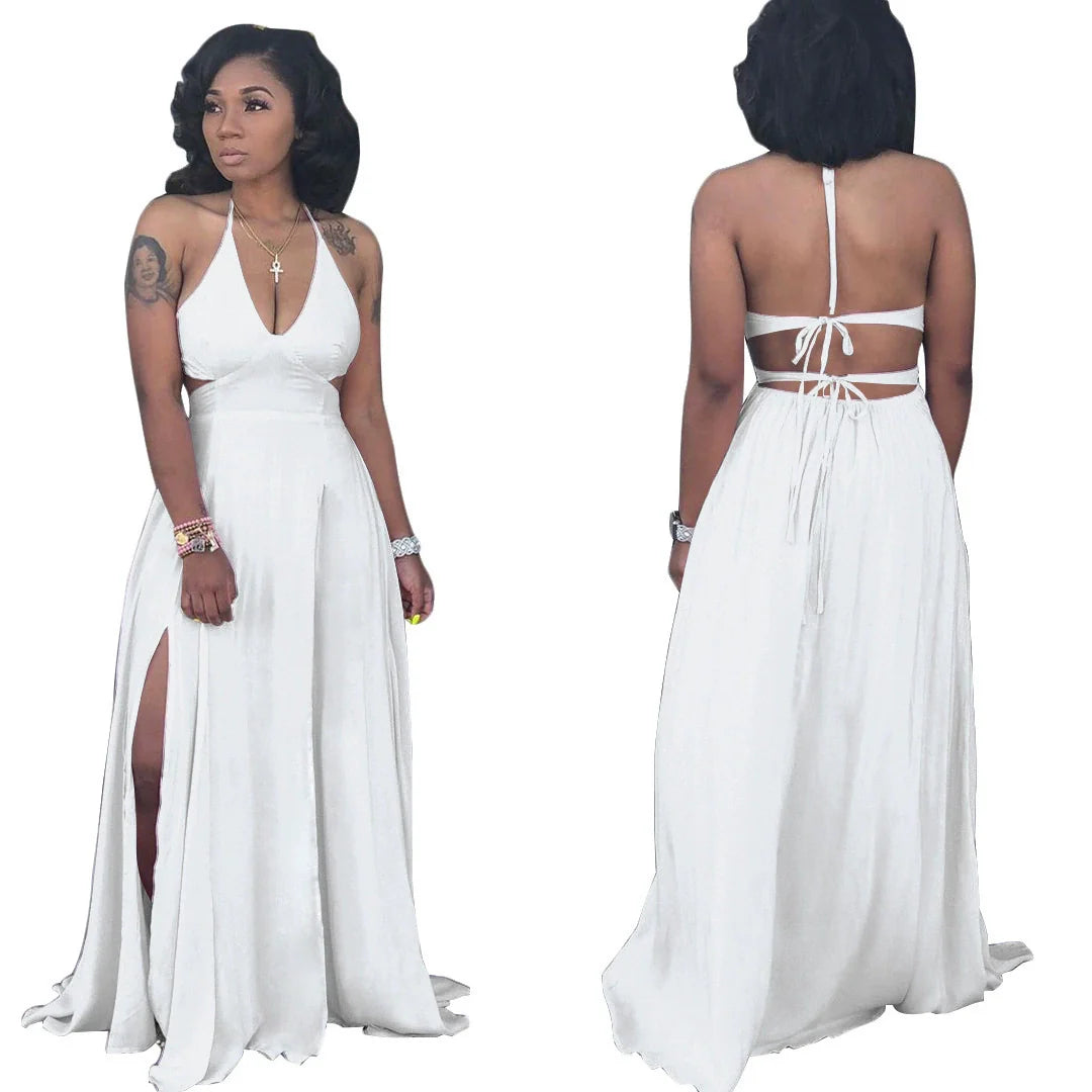 Halter Cutout Waistless Dress