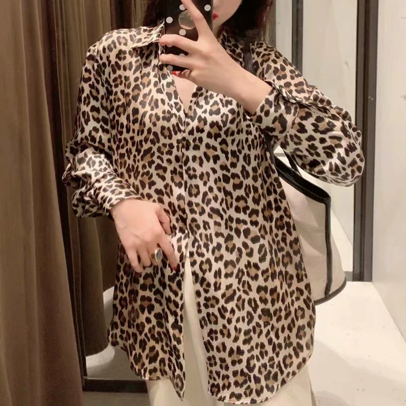 Leopard Print Long Shirt