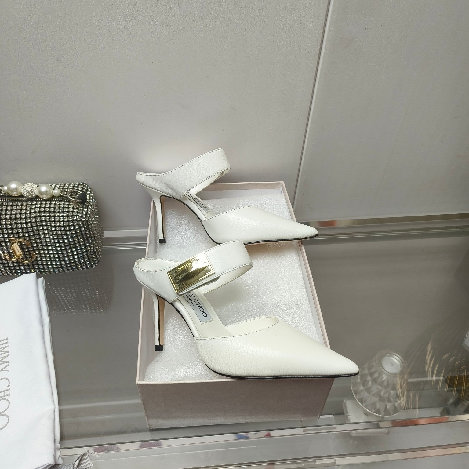 J**C* new high quality metal buckle half slippers for women