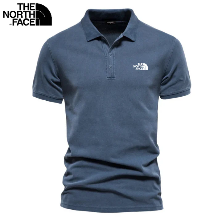 Men's Piqué Cotton Polo with Shirt Collar