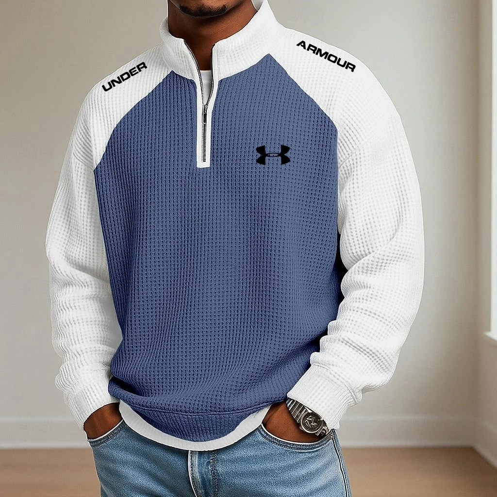Men's Casual Sports Half-Zip Stand-Collar Sweatshirt