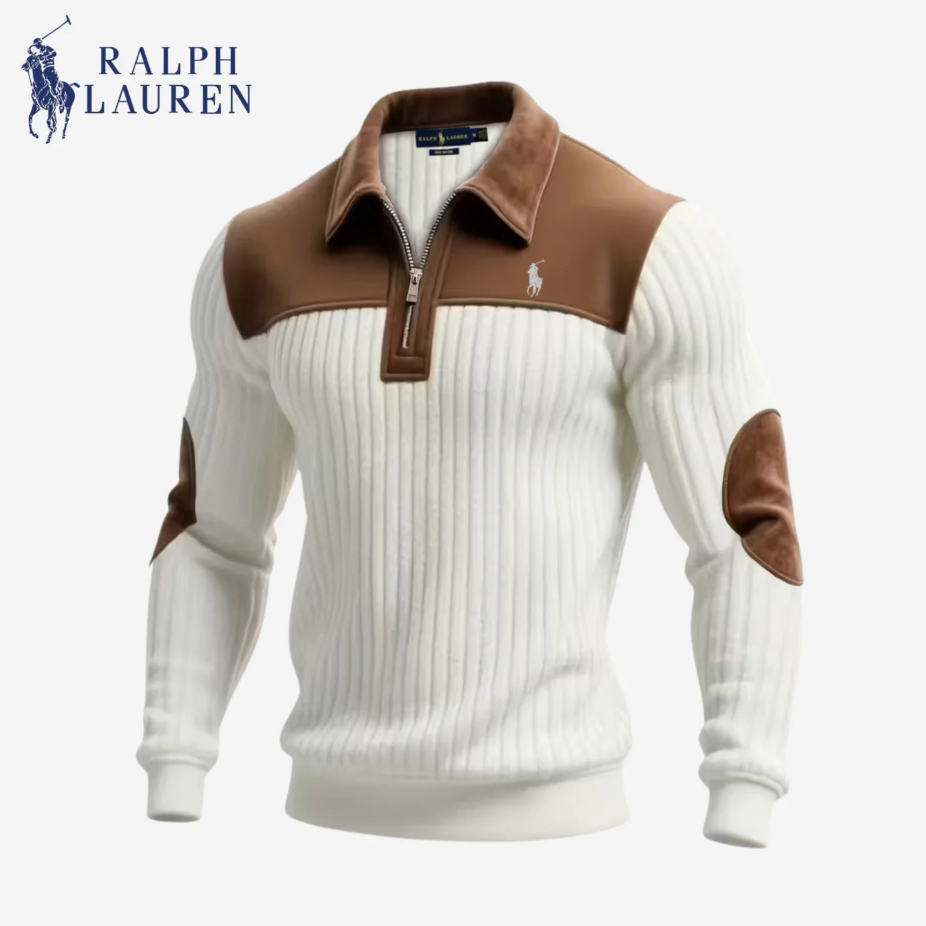 Men's Ribbed Half-Zip Knit Sweater