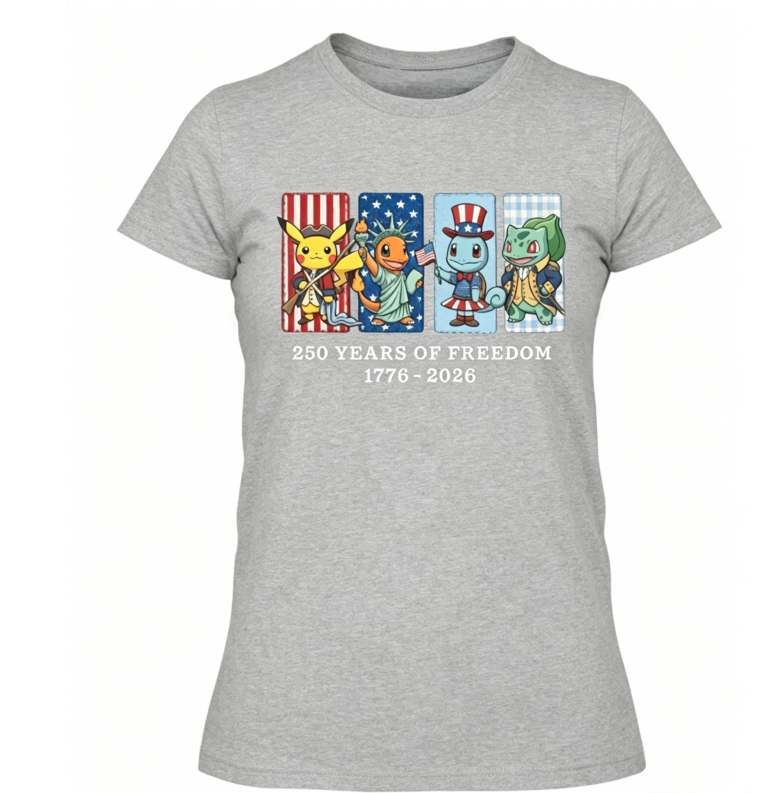 Pokemon 250 Years ofFreedom 1776-2026Patriotic Printed GraphicHoodie Sweatshirt T-Shirt $31.95
