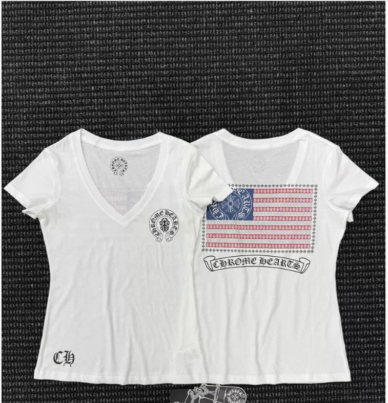Women's V-Neck Printed Short-Sleeve T-Shirt