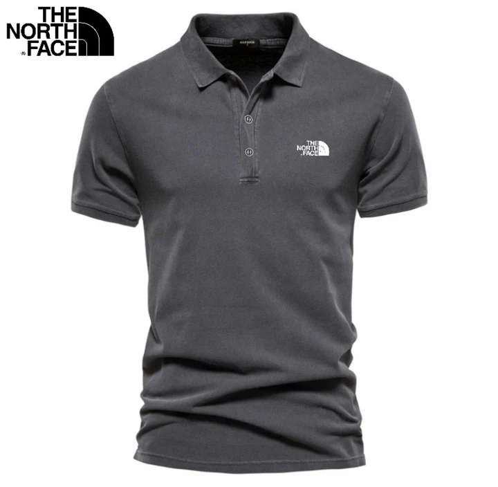 Men's Piqué Cotton Polo with Shirt Collar