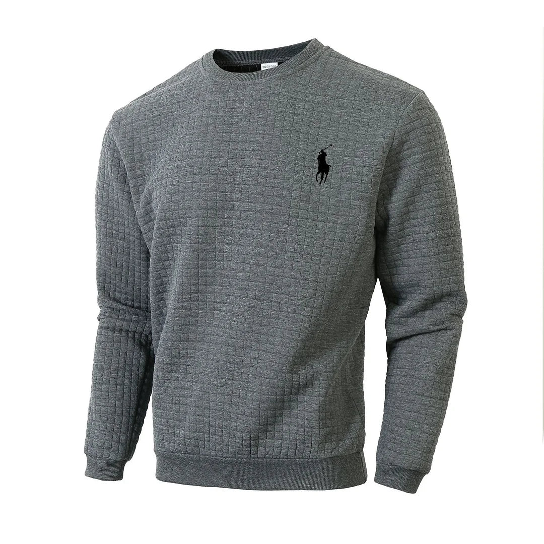 Men's Round Neck Long Sleeve Plaid Soft Bottoming Shirt