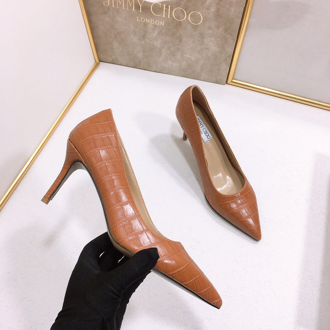 JC ** New stone texture high heels