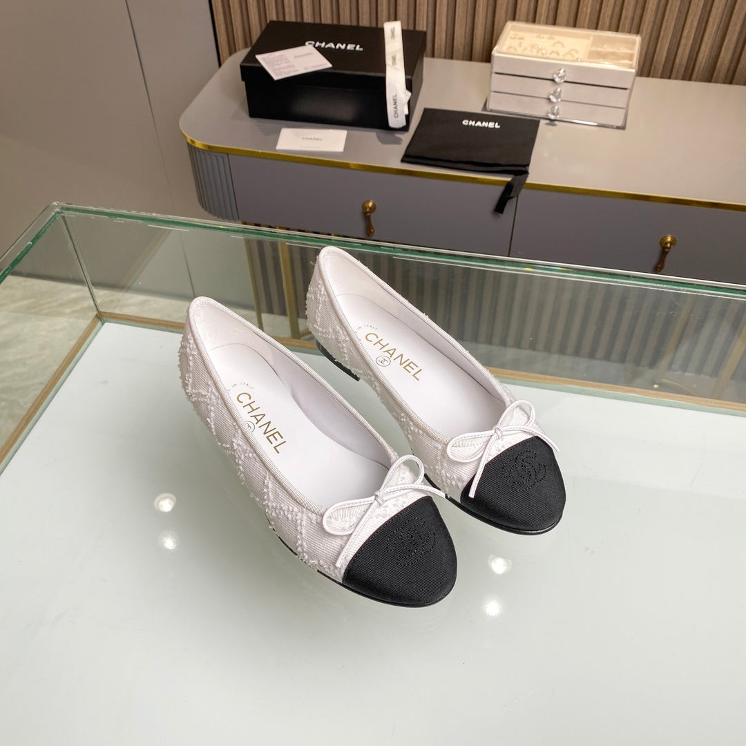 Chanel classic ballet shoes with cowhide sole VIP  1：1