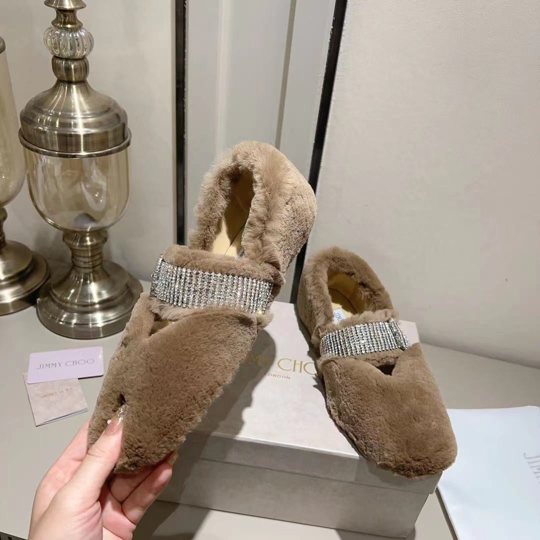 J**C* new high 1: 1 VIPquality rhinestone rabbit fur fur slippers