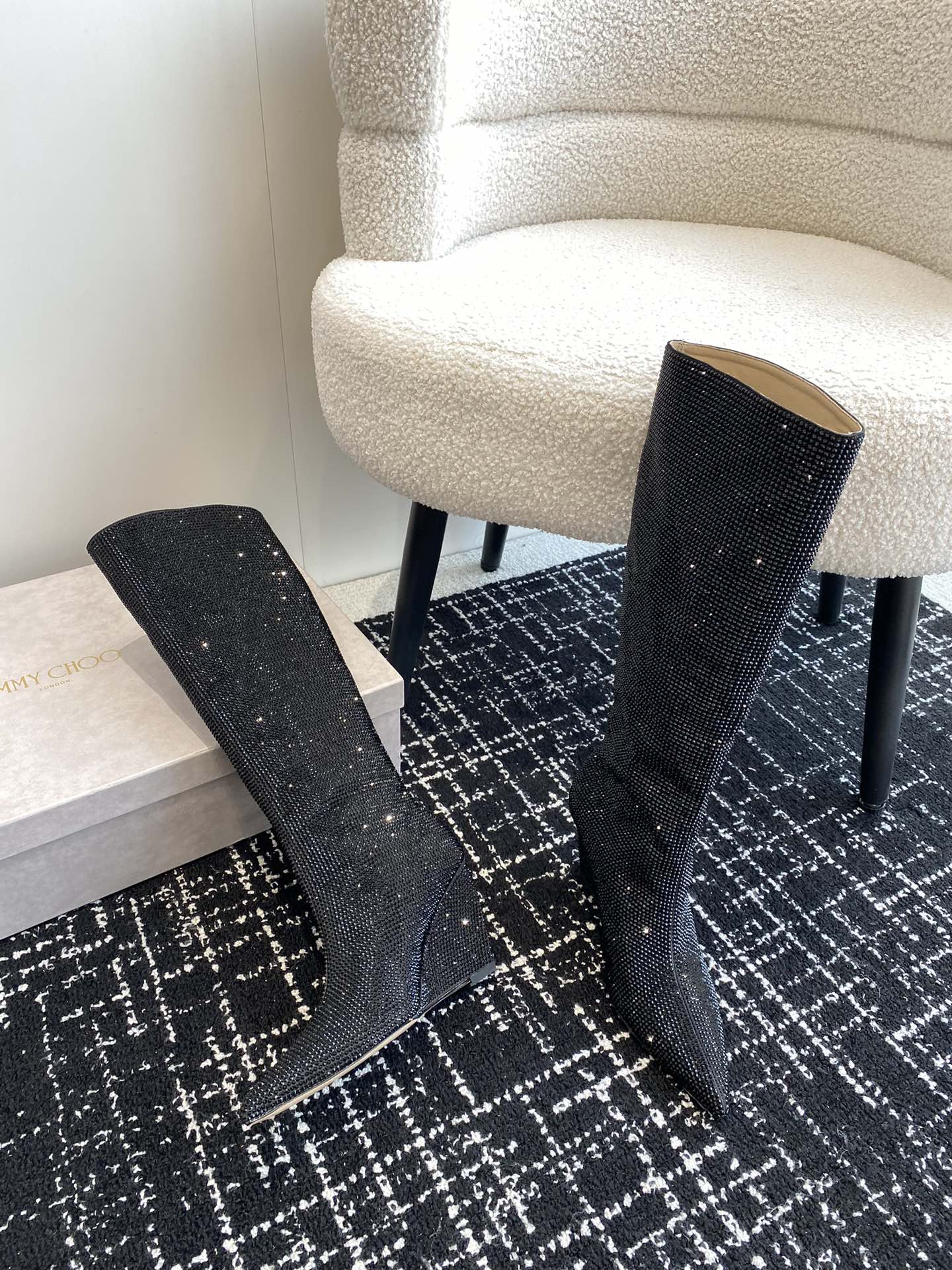 Jimmy Cho* new1: 1 VIP top quality diamond-encrusted boots for autumn and winter