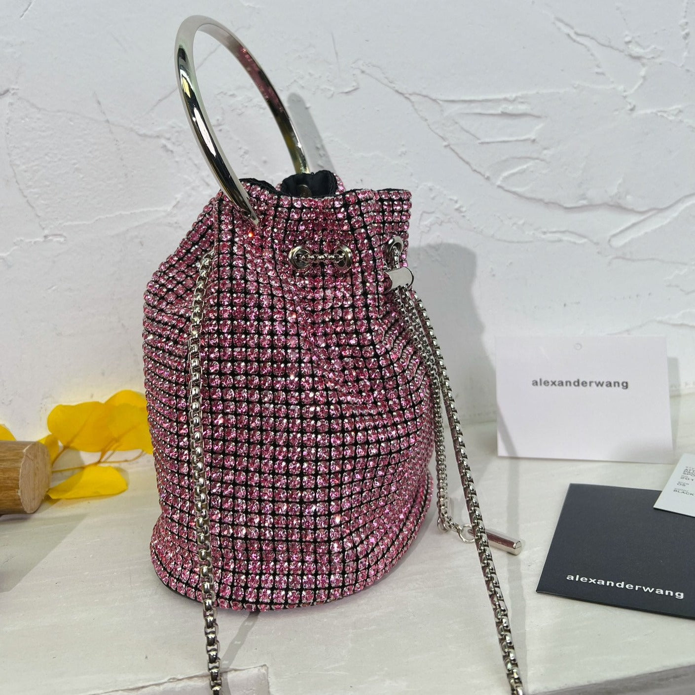 **Wang new full diamond bucket bag