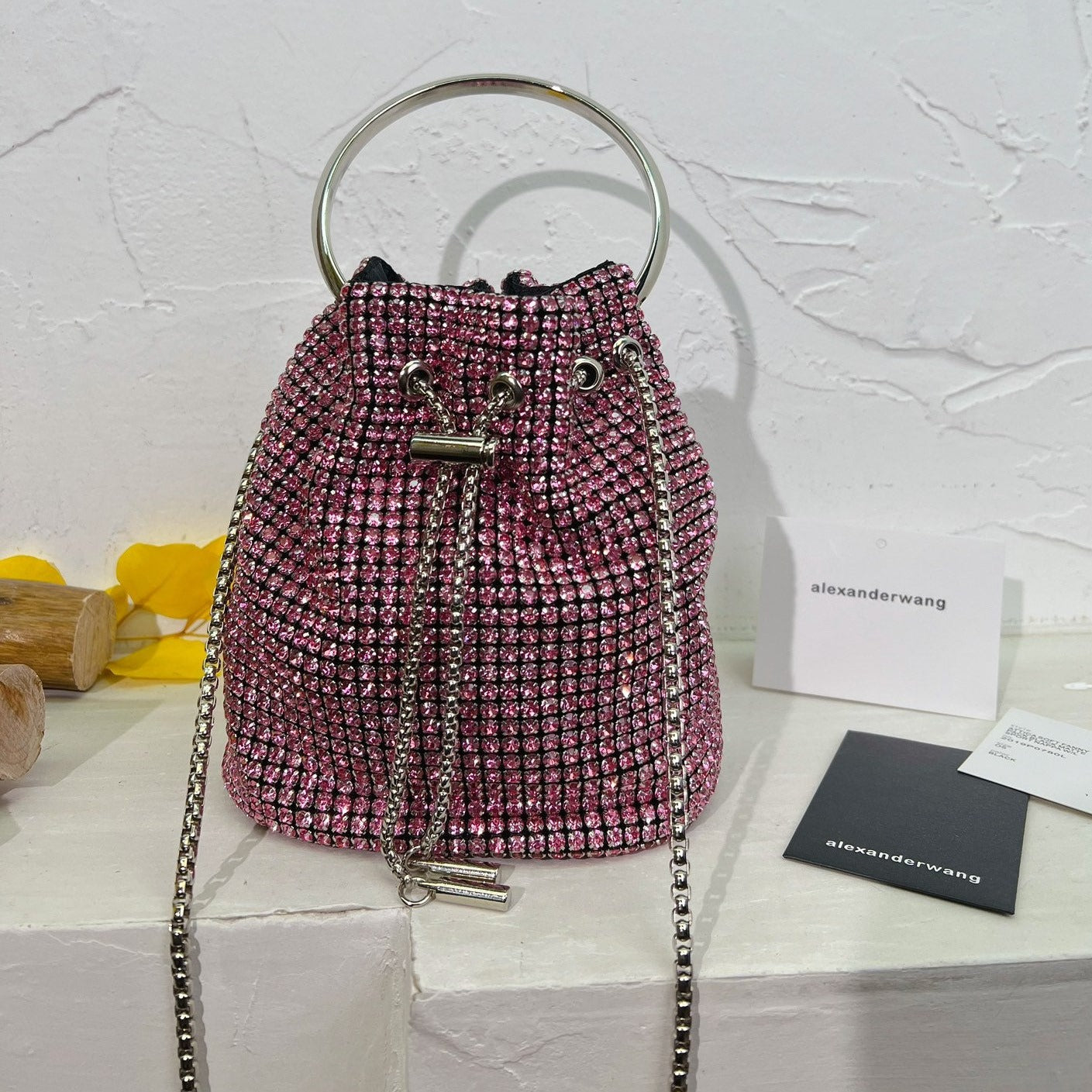 **Wang new full diamond bucket bag
