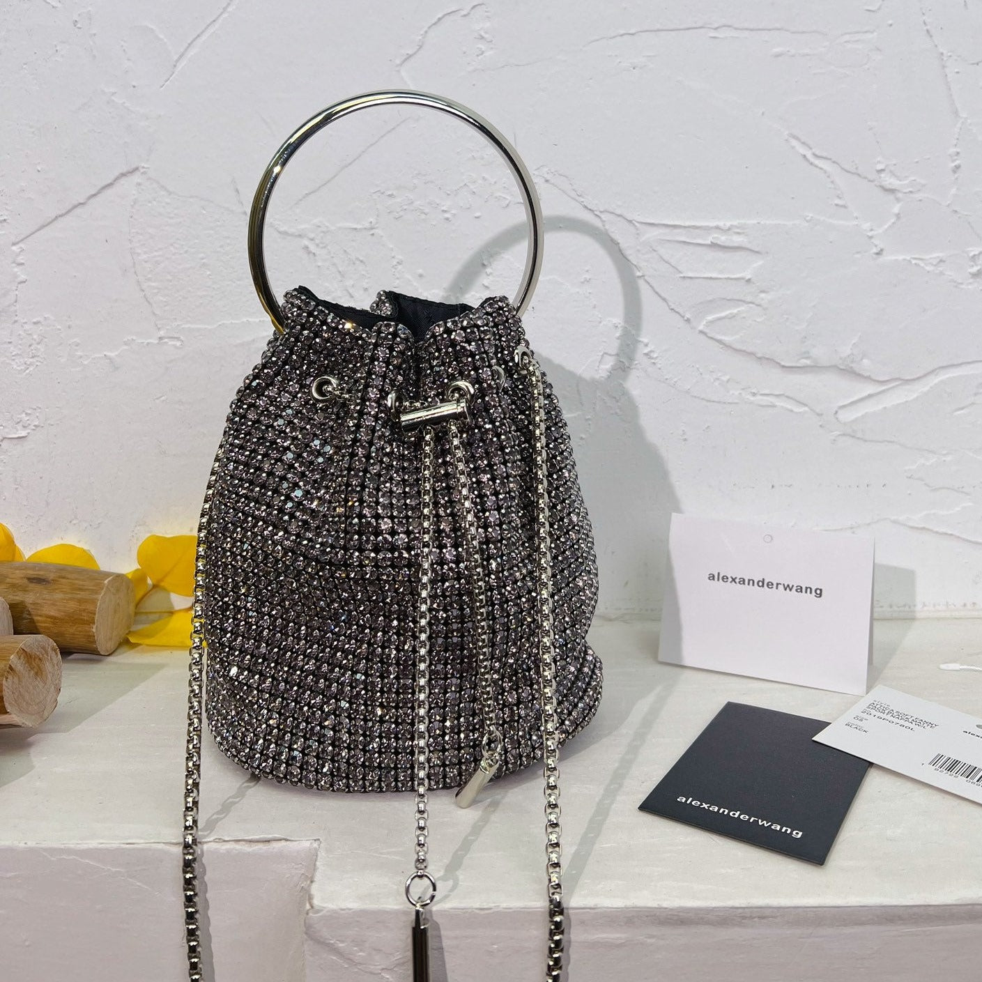 **Wang new full diamond bucket bag