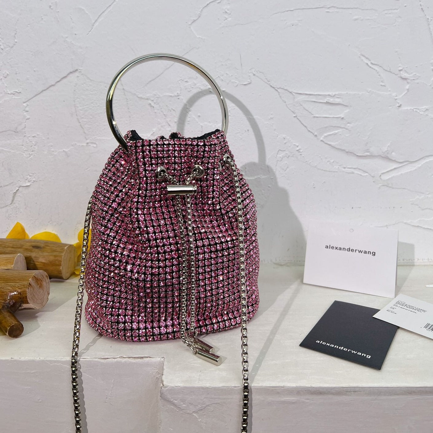 **Wang new full diamond bucket bag