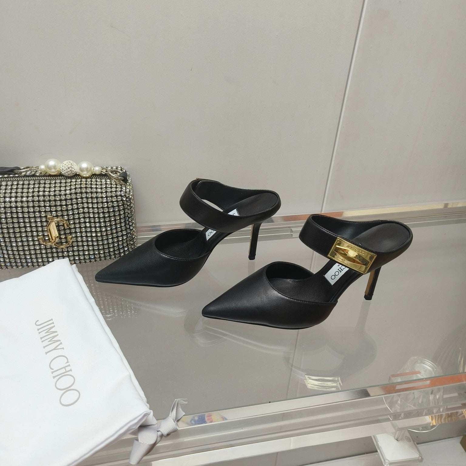 J**C* new high quality metal buckle half slippers for women