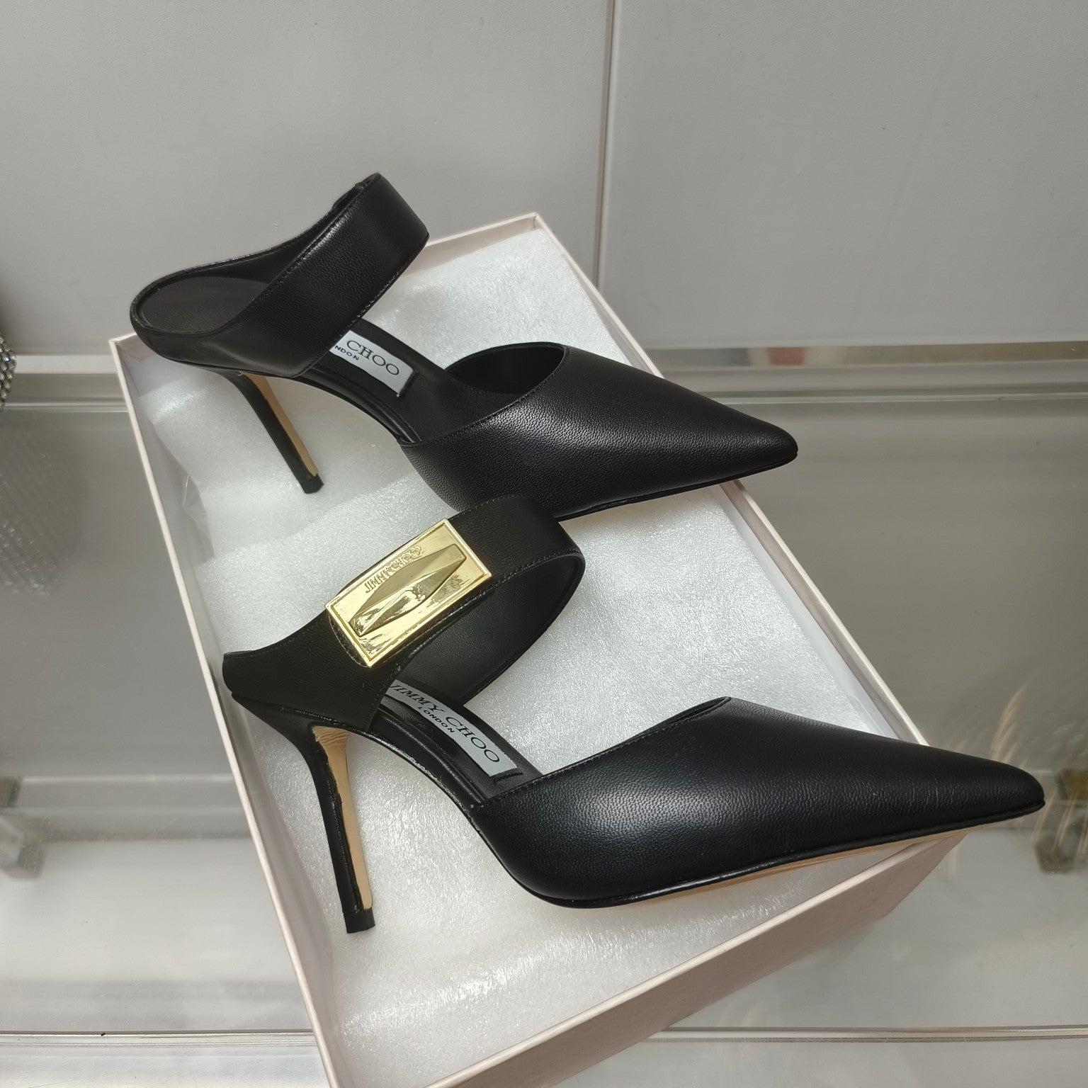 J**C* new high quality metal buckle half slippers for women