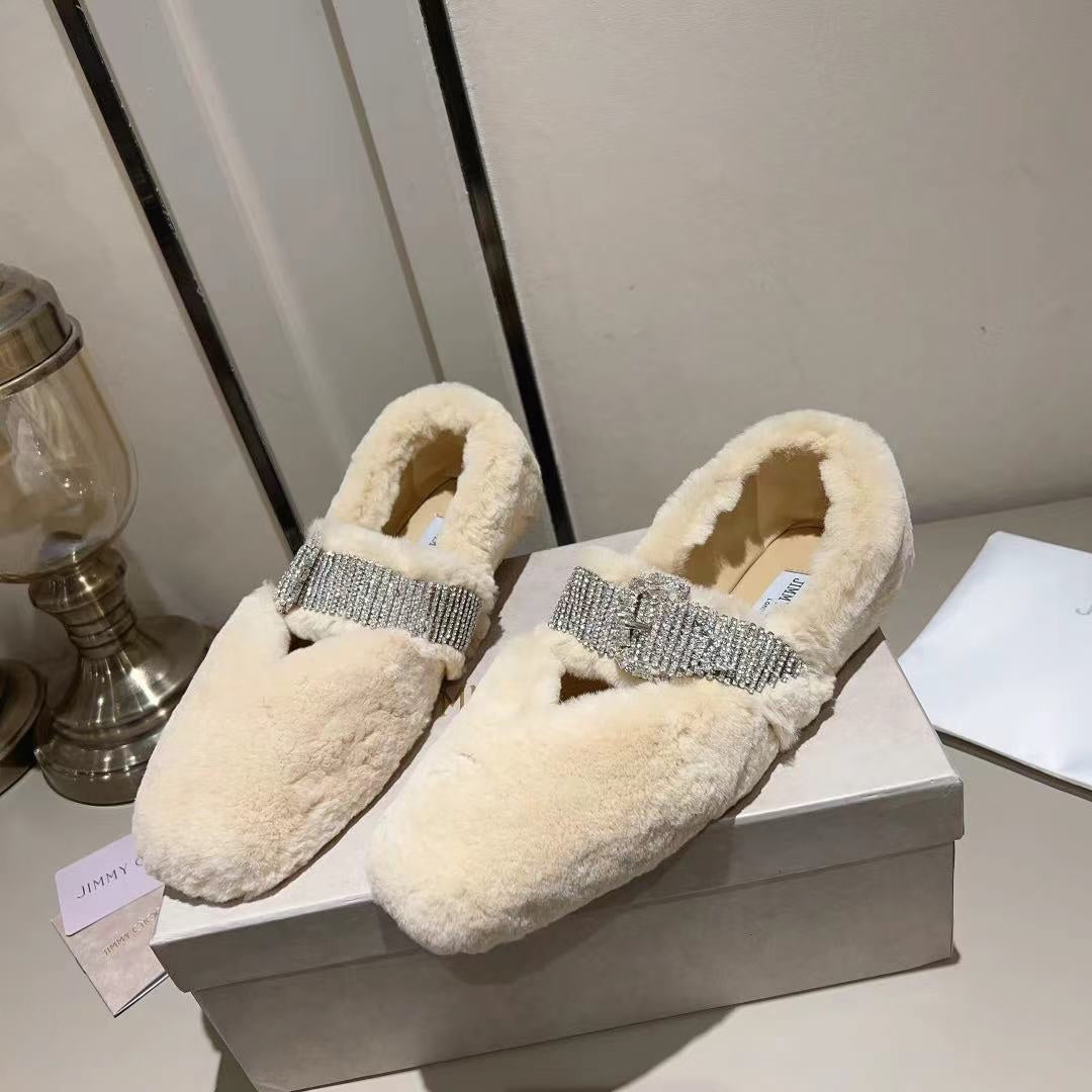 J**C* new high 1: 1 VIPquality rhinestone rabbit fur fur slippers