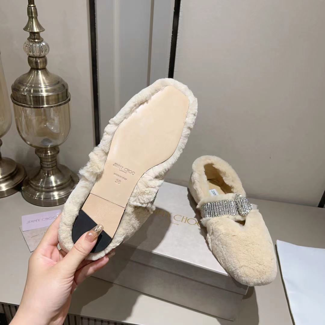 J**C* new high 1: 1 VIPquality rhinestone rabbit fur fur slippers