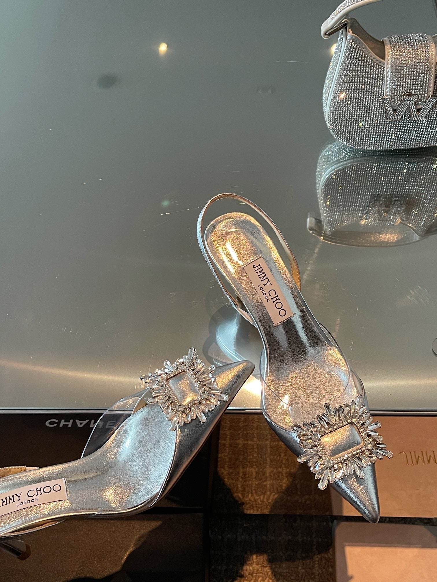 J**C* new high quality patent leather premium spliced small high heels