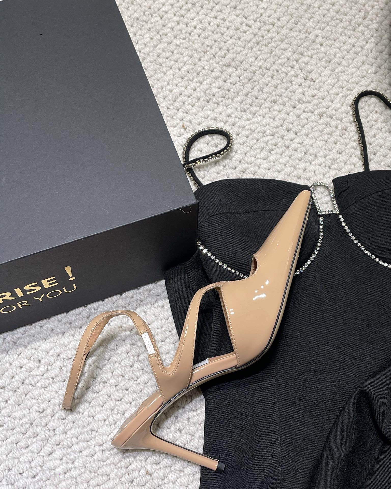 J**C* new high quality patent leather cross small high heels