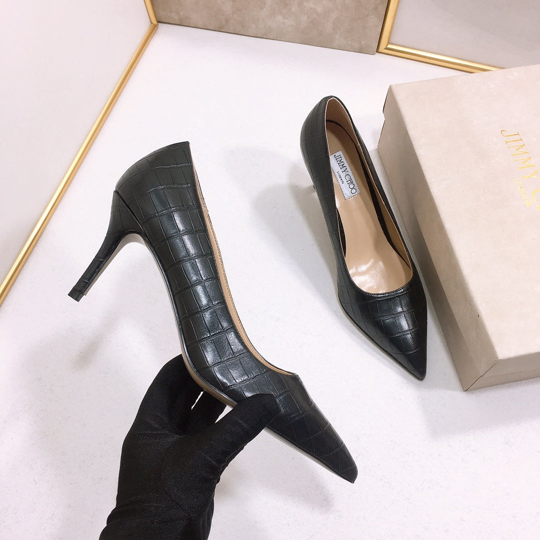 JC ** New stone texture high heels