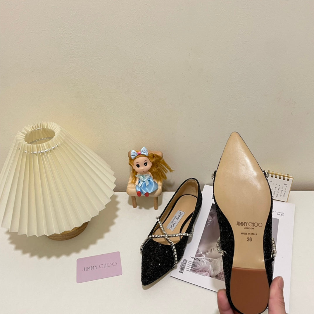 JC rhinestone chain crystal shoes