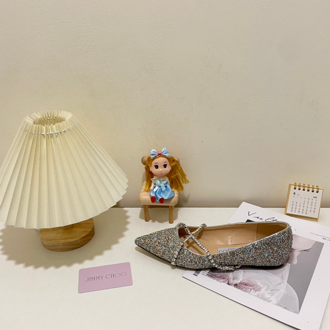 JC rhinestone chain crystal shoes