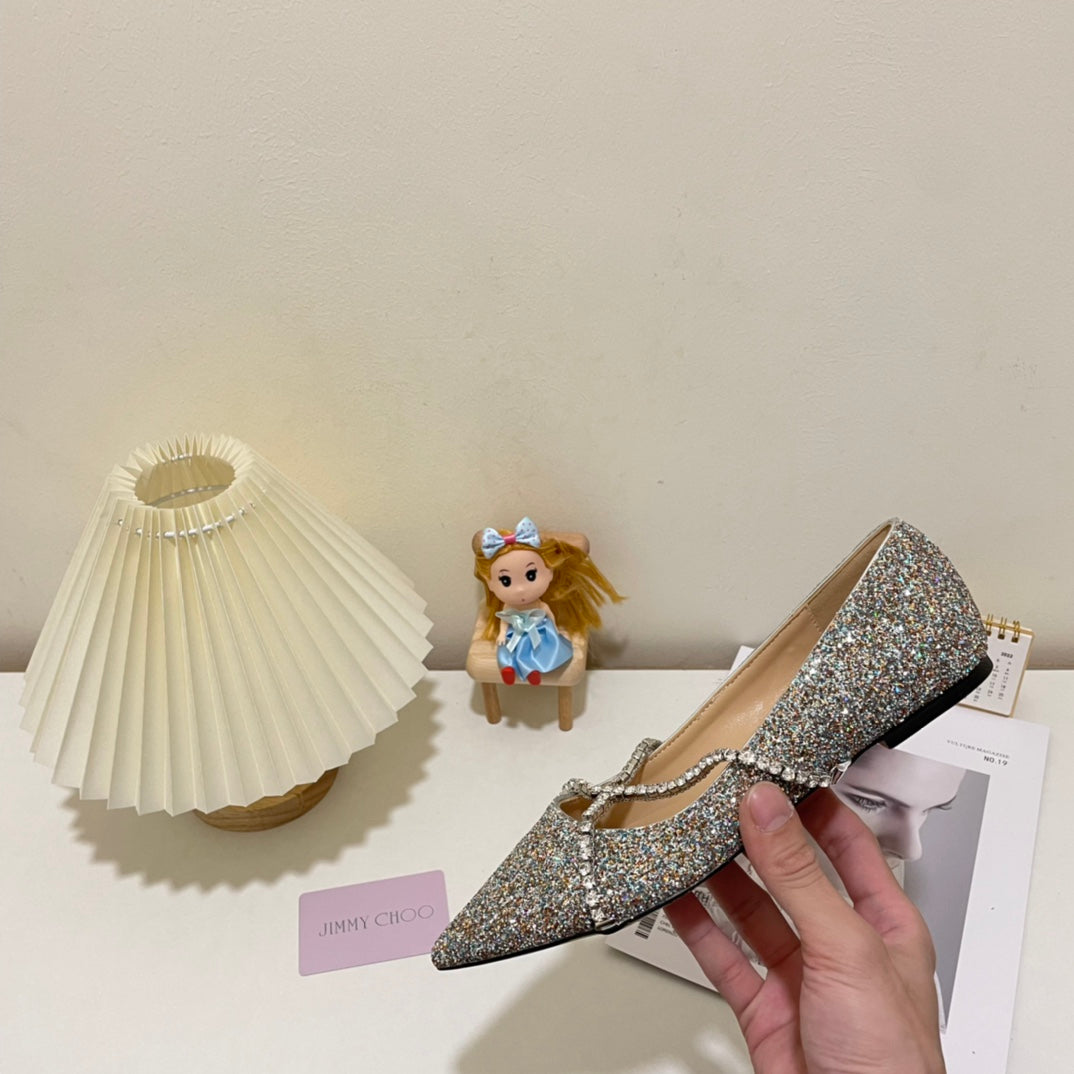 JC rhinestone chain crystal shoes