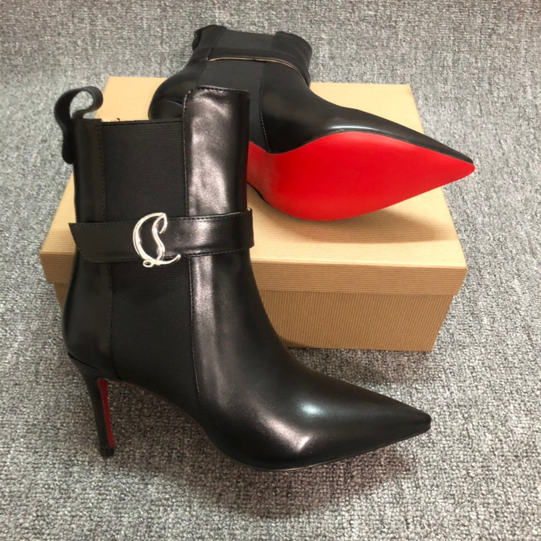 Loubouti* new 1: 1 VIP red-soled high-heeled short boots