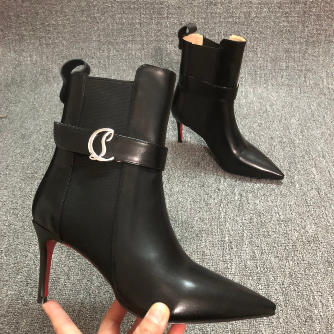 Loubouti* new 1: 1 VIP red-soled high-heeled short boots