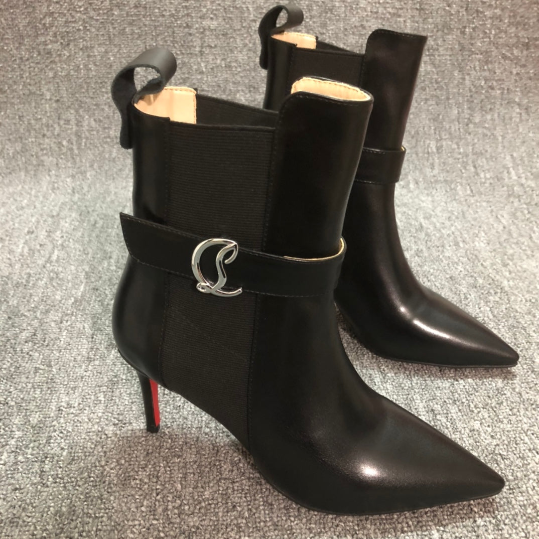 Loubouti* new 1: 1 VIP red-soled high-heeled short boots