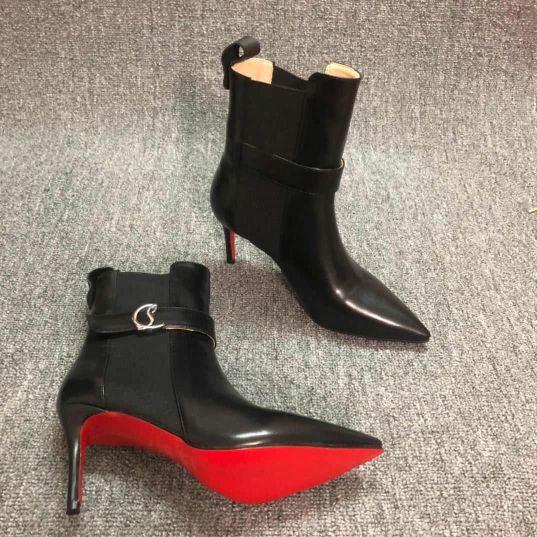 Loubouti* new 1: 1 VIP red-soled high-heeled short boots