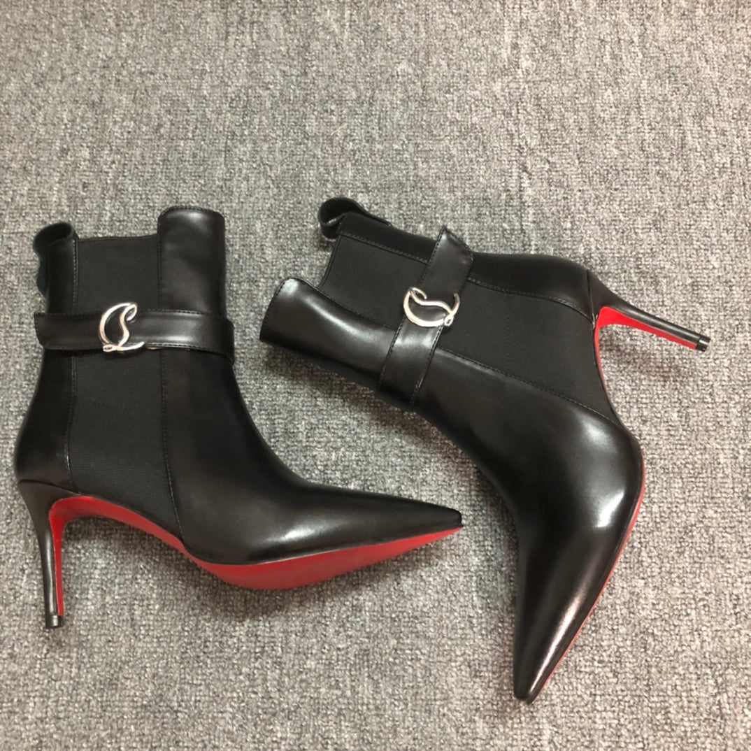 Loubouti* new 1: 1 VIP red-soled high-heeled short boots