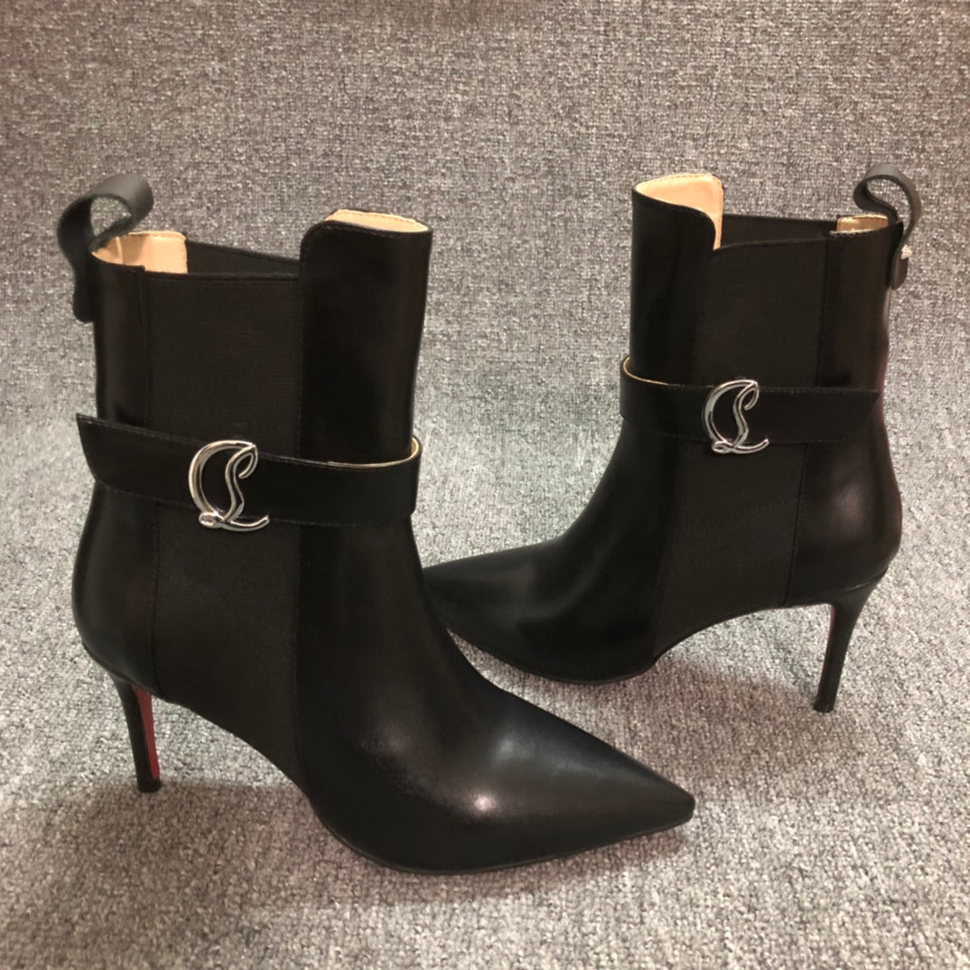 Loubouti* new 1: 1 VIP red-soled high-heeled short boots