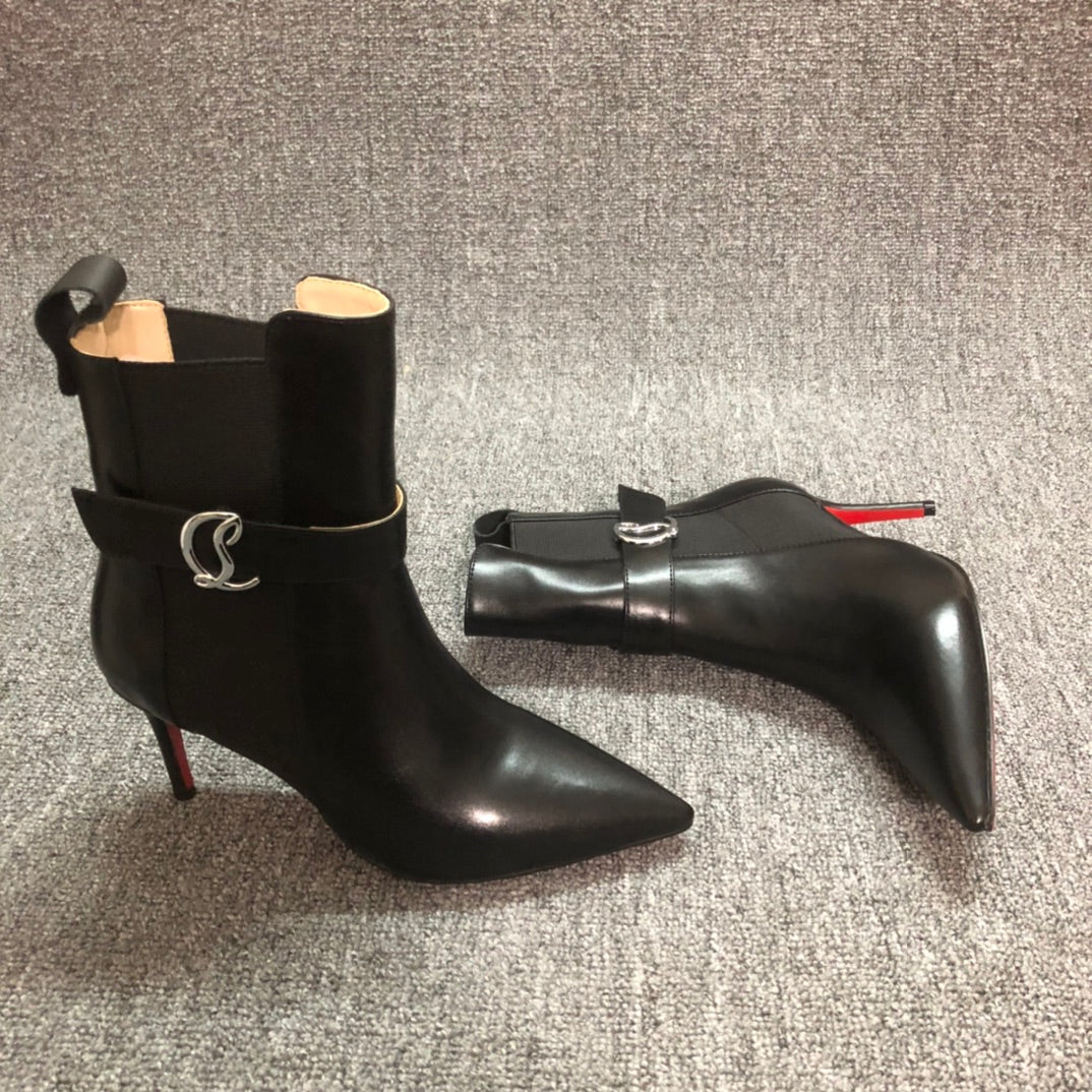 Loubouti* new 1: 1 VIP red-soled high-heeled short boots