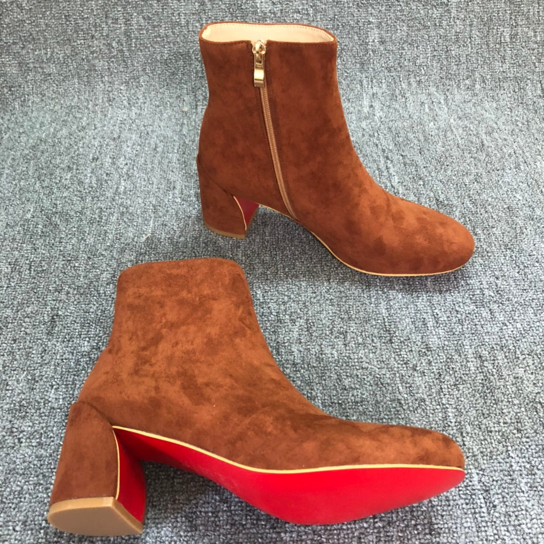 Loubouti* new 1: 1 VIP red-soled autumn and winter short boots