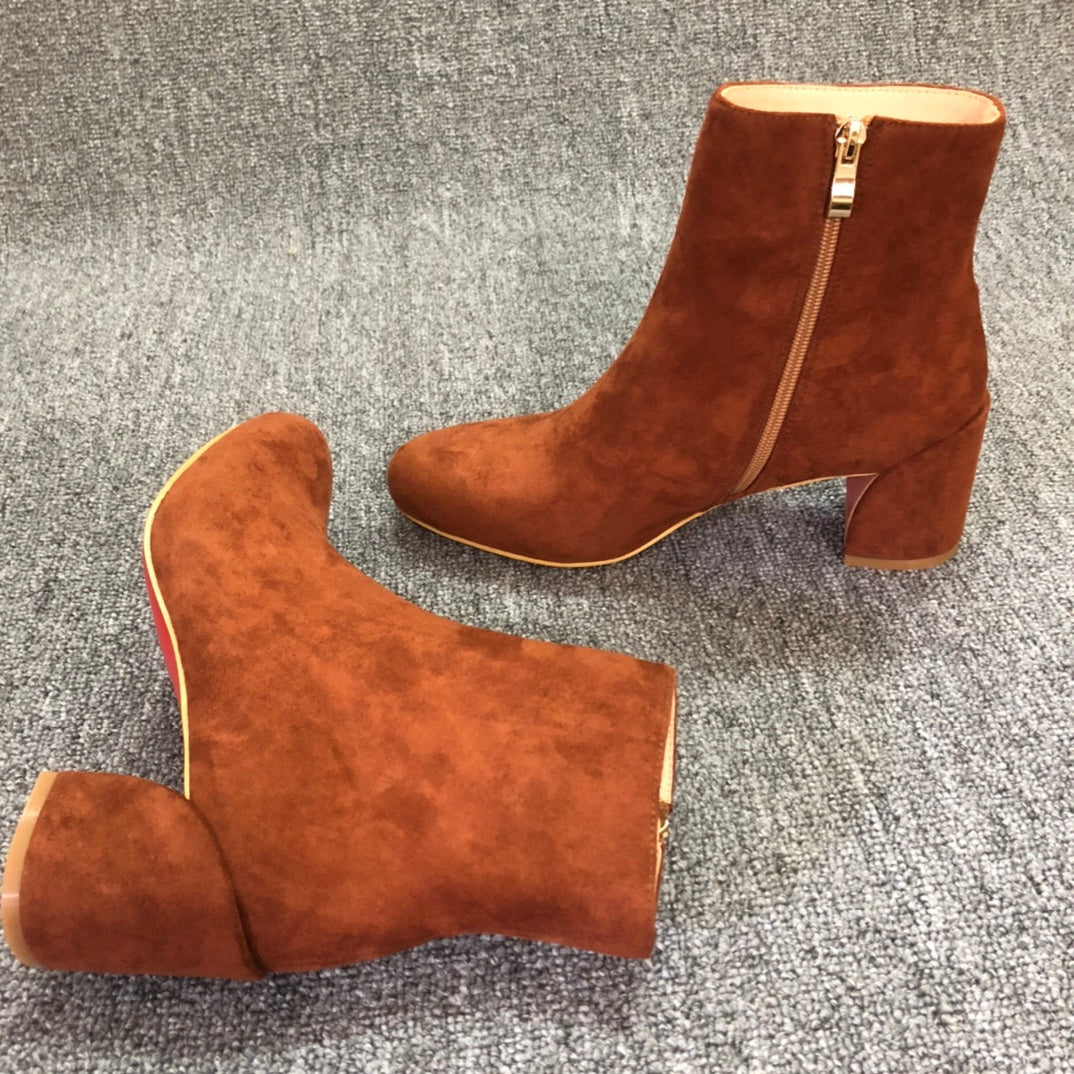 Loubouti* new 1: 1 VIP red-soled autumn and winter short boots