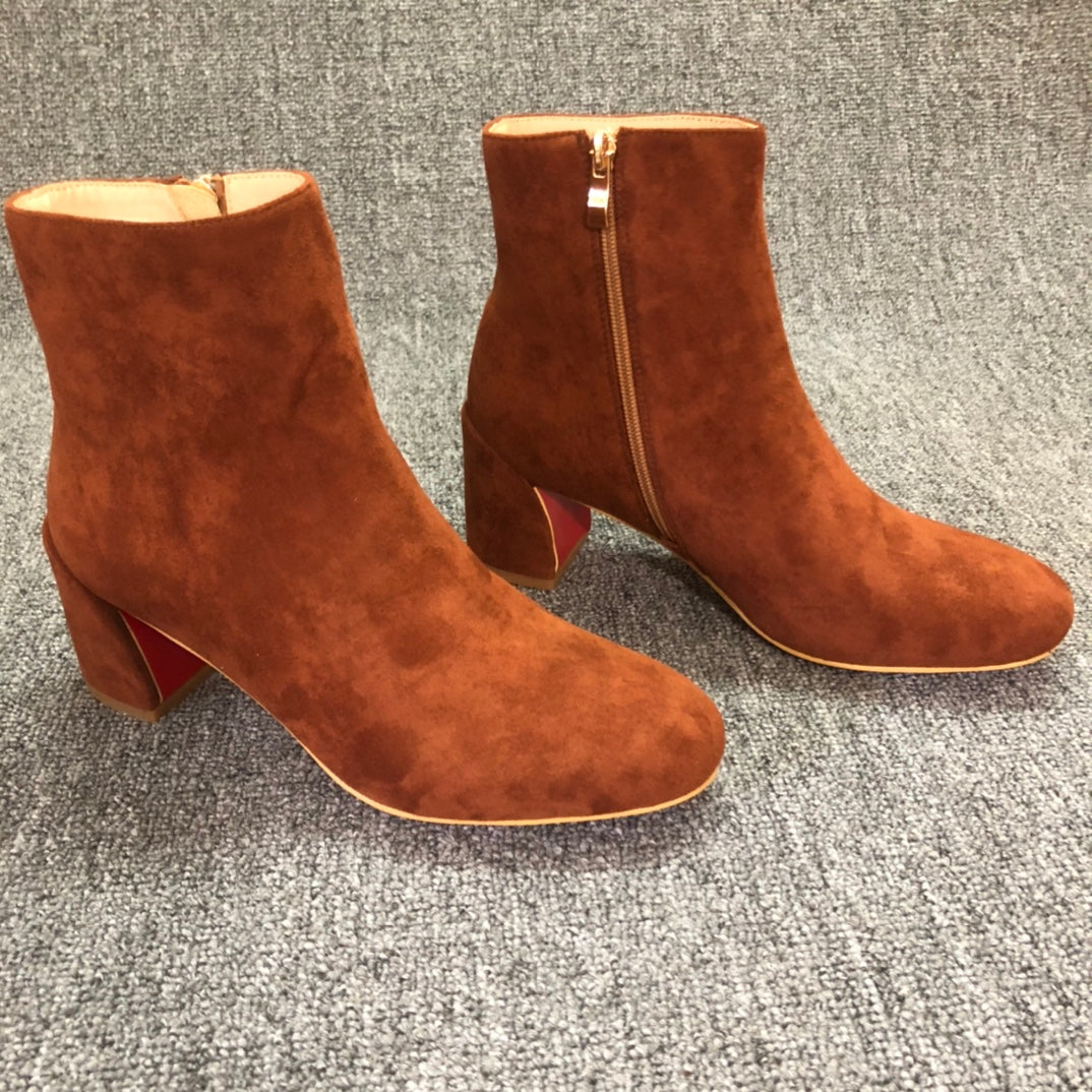 Loubouti* new 1: 1 VIP red-soled autumn and winter short boots