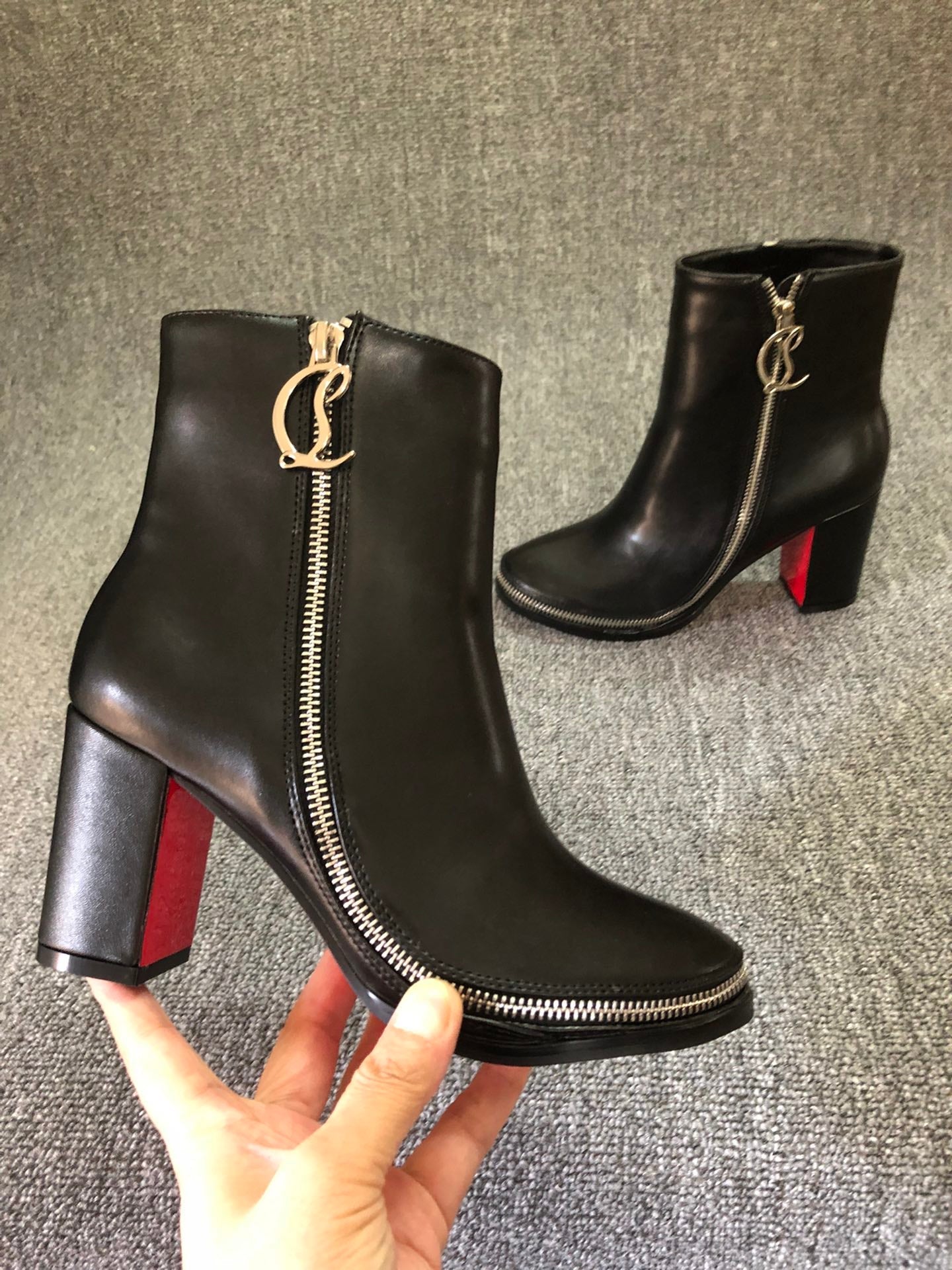 Loubouti* new 1: 1 VIP red-soled autumn and winter short boots