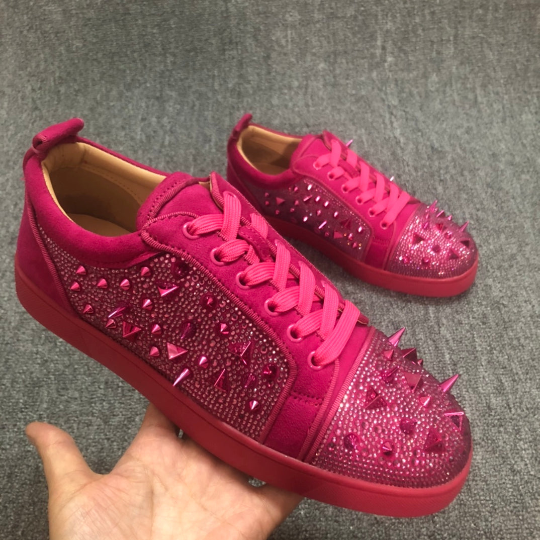 Loubouti* new rivet shoes red