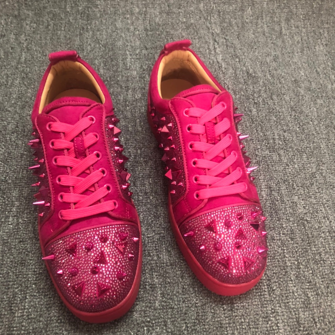 Loubouti* new rivet shoes red