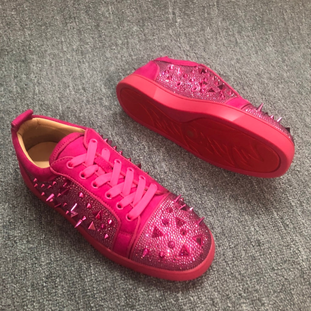 Loubouti* new rivet shoes red