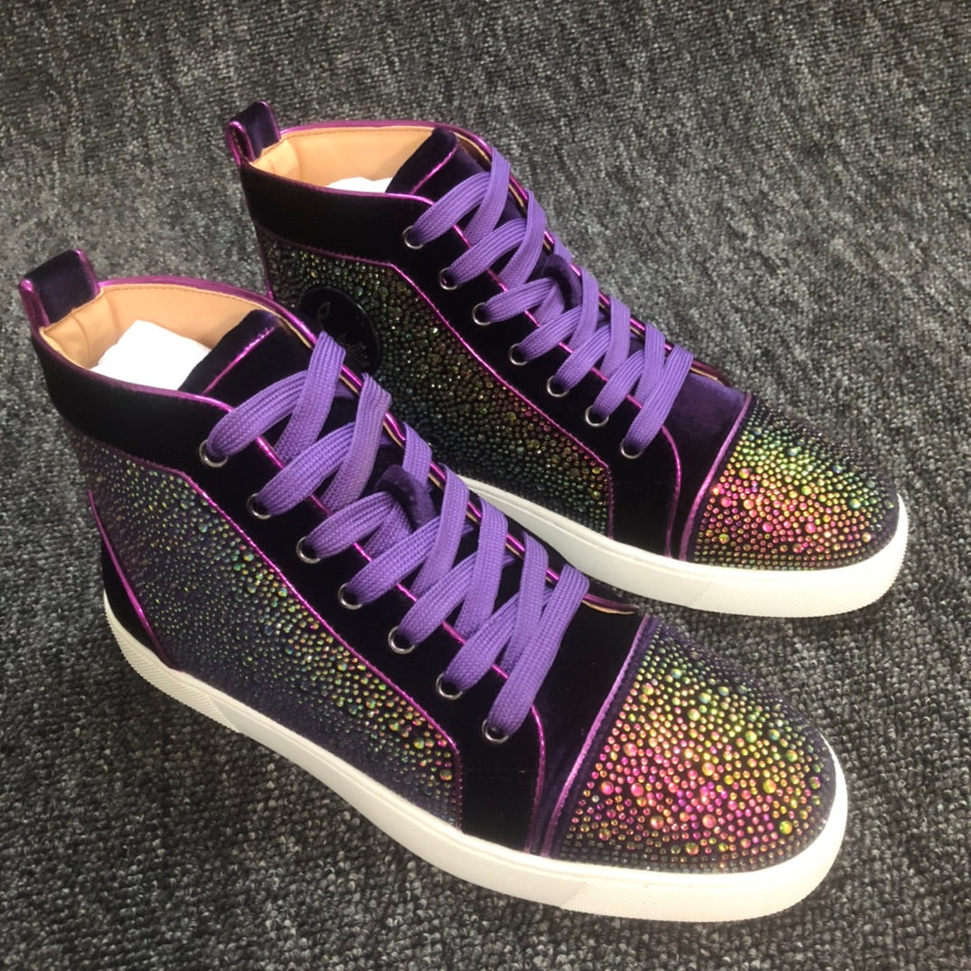 Loubouti* new 1: 1 VIP high-top rivet shoes