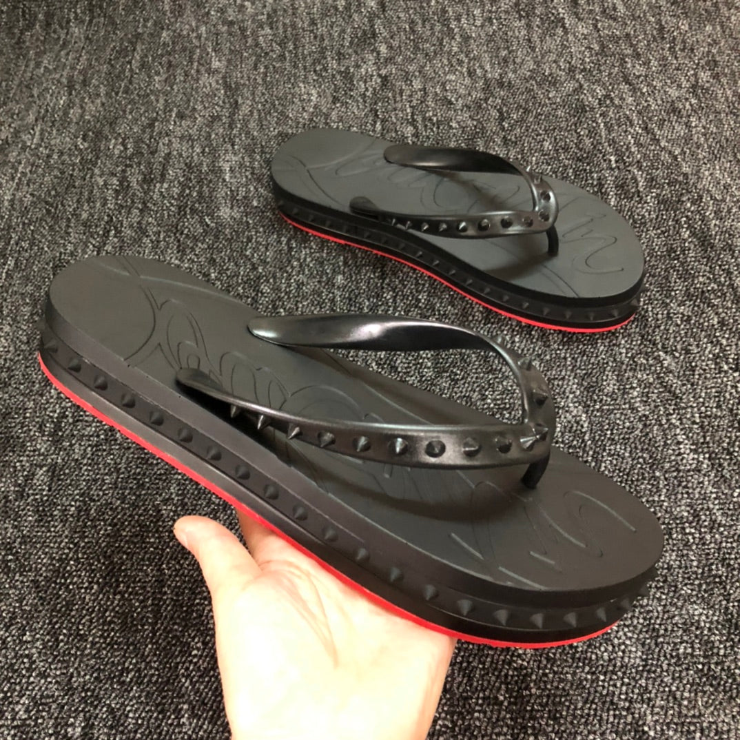 Loubouti* new red bottom flip flops