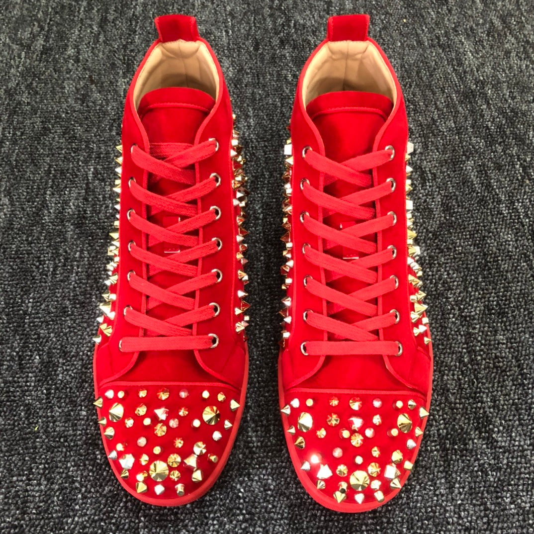 Loubouti*1: 1 VIP  Christmas high-top women's shoes