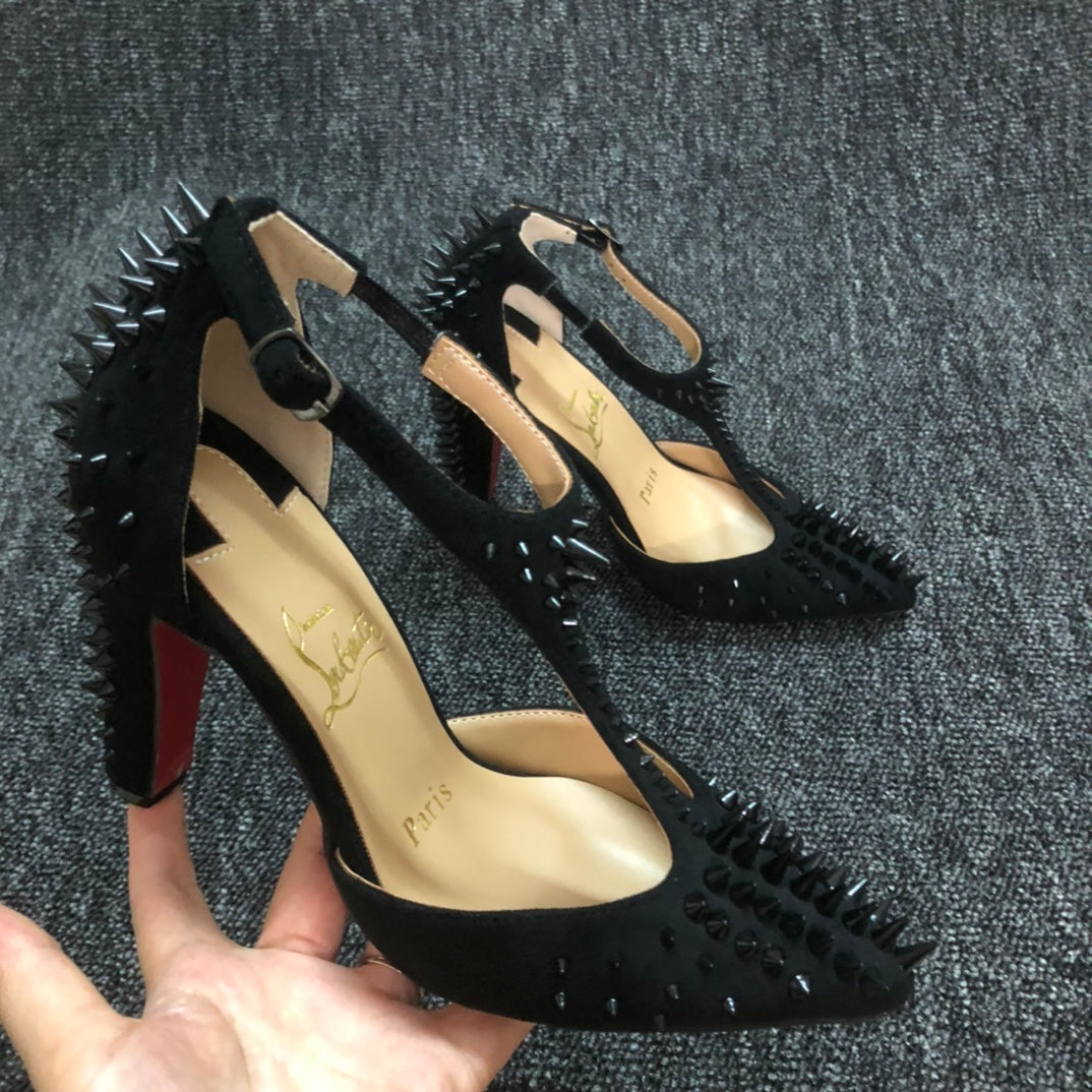 Loubouti* new 1: 1 VIP rivet red sole high heels