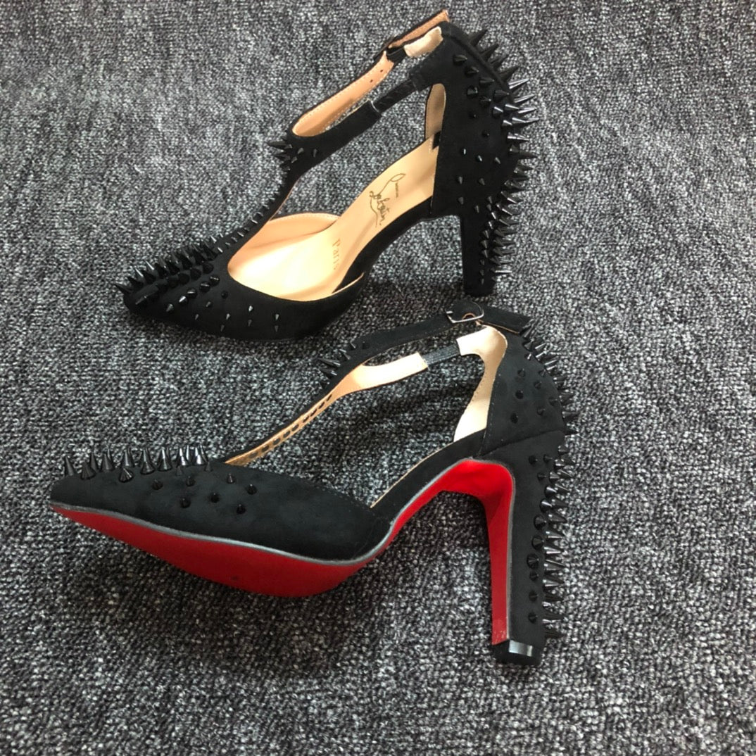 Loubouti* new 1: 1 VIP rivet red sole high heels