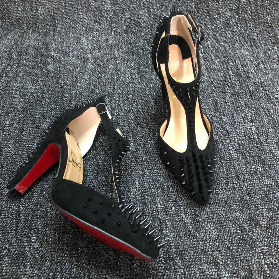 Loubouti* new 1: 1 VIP rivet red sole high heels