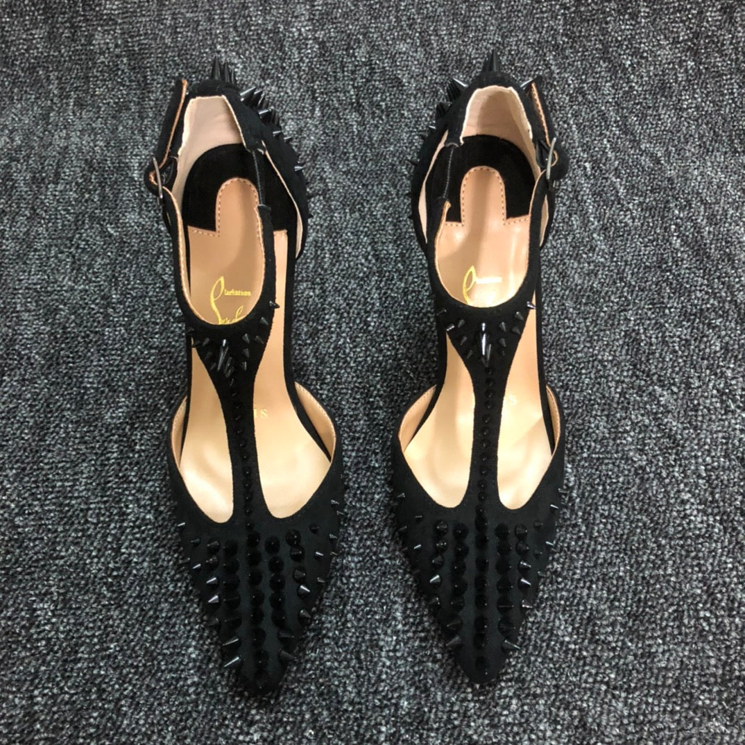 Loubouti* new 1: 1 VIP rivet red sole high heels