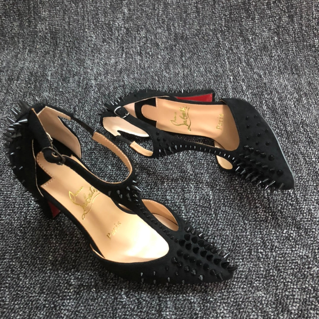 Loubouti* new 1: 1 VIP rivet red sole high heels